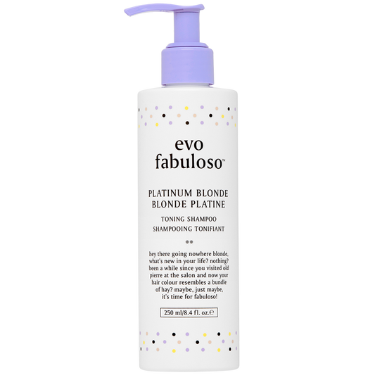 evo fabuloso platinum blonde toning shampoo 250ml bottle
