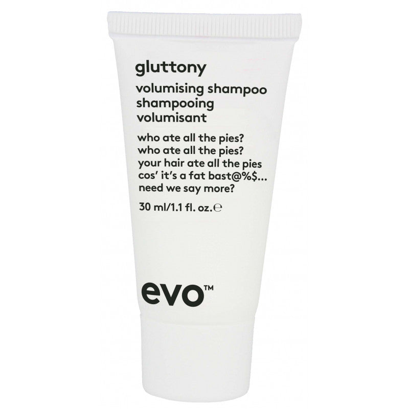 evo 30ml tube gluttony volumising shampoo