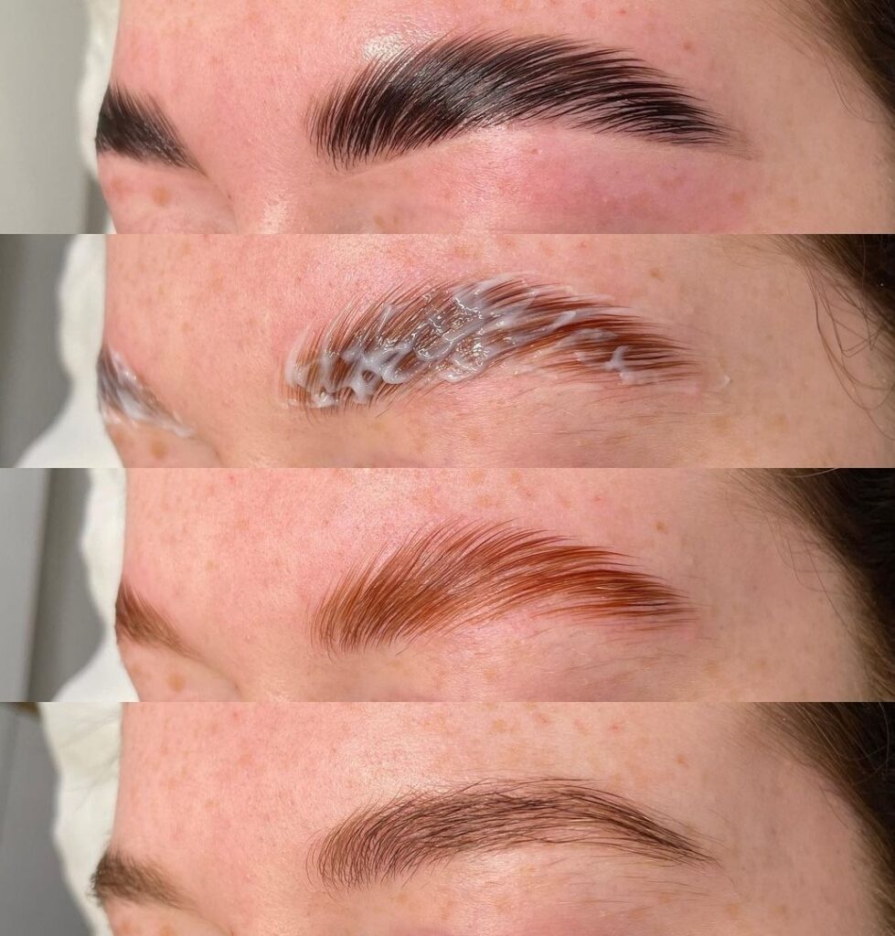 4 steps of brow lamination