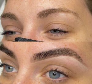 before and after brow tint treatment